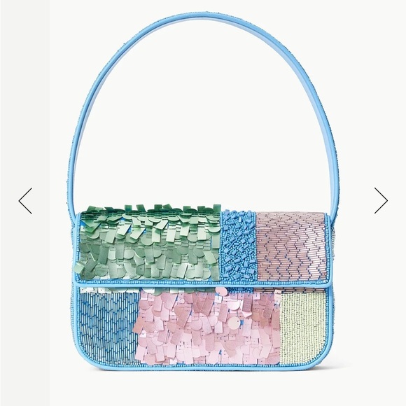 STAUD Handbags - STAUD Beaded Tommy Bag - Patchwork Sherbet